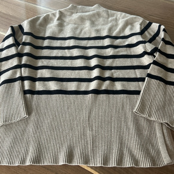 Striped Beige and Black Women’s Sweater - Picture 4 of 5